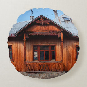 Coussins Ronds Ancien logement de maison traditionnelle en bois,