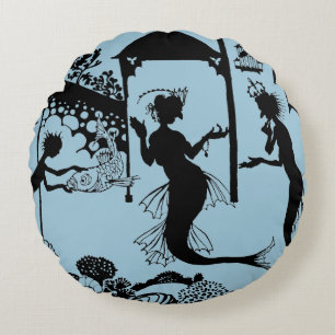 Coussins Ronds Andersen : Little Mermaid Silhouette