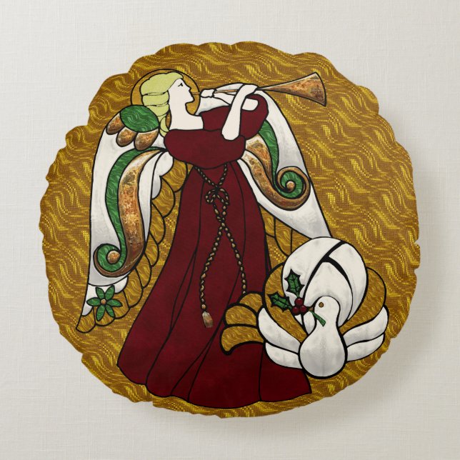 Coussins Ronds Ange de vacances (Devant)