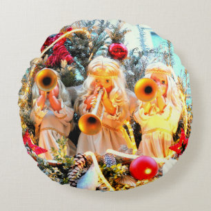 Coussins Ronds anges célestes sonnant de la trompette