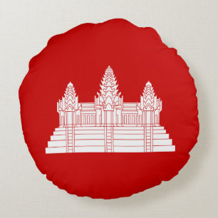 Coussins Ronds Angkor Wat Ver.2.0. Temple Khmer
