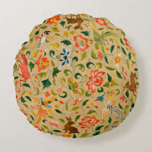 Coussins Ronds Animal Antique Cheval Oiseau Deer Rabbit