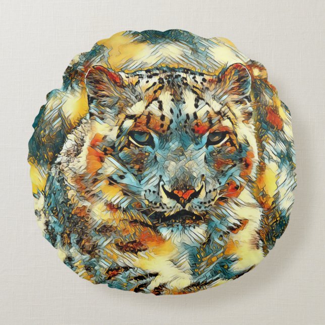 Coussins Ronds AnimalArt_Leopard_001 (Devant)