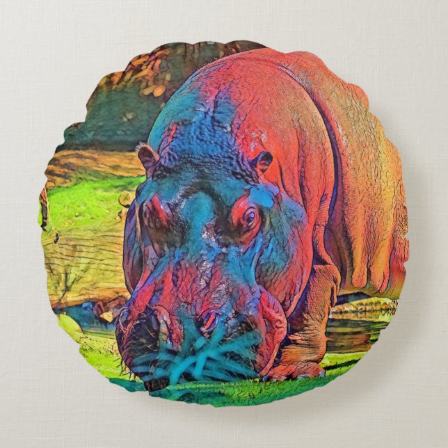 Coussins Ronds AnimalColor_Hippo_004 (Devant)