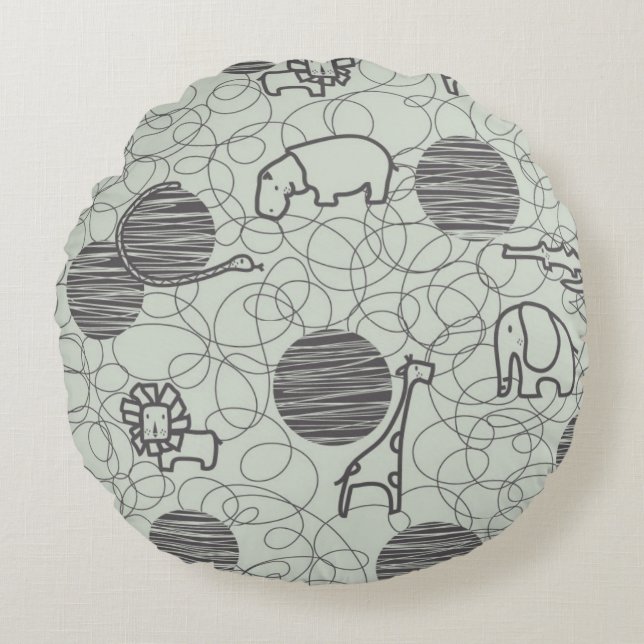 Coussins Ronds animaux 1 de safari (Devant)