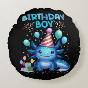 Coussins Ronds Anniversaire Garçon Axolotl Vibes Joli Conception