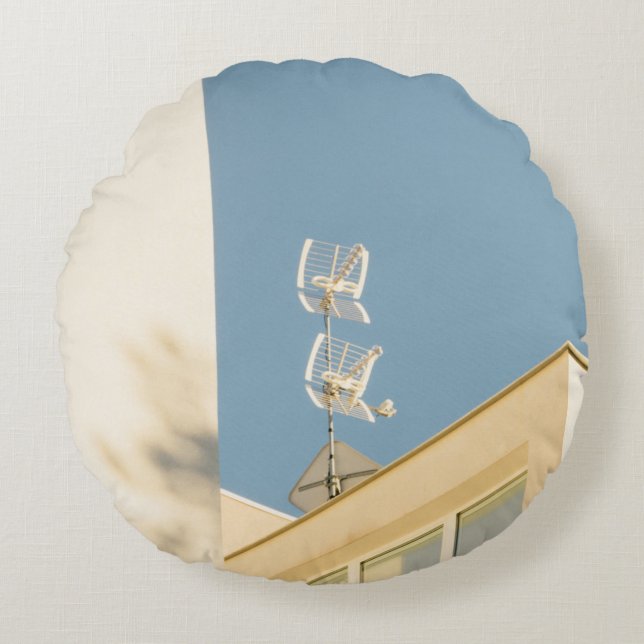 COUSSINS RONDS ANTENNE BLANCHE SUR L'IMMEUBLE (Devant)