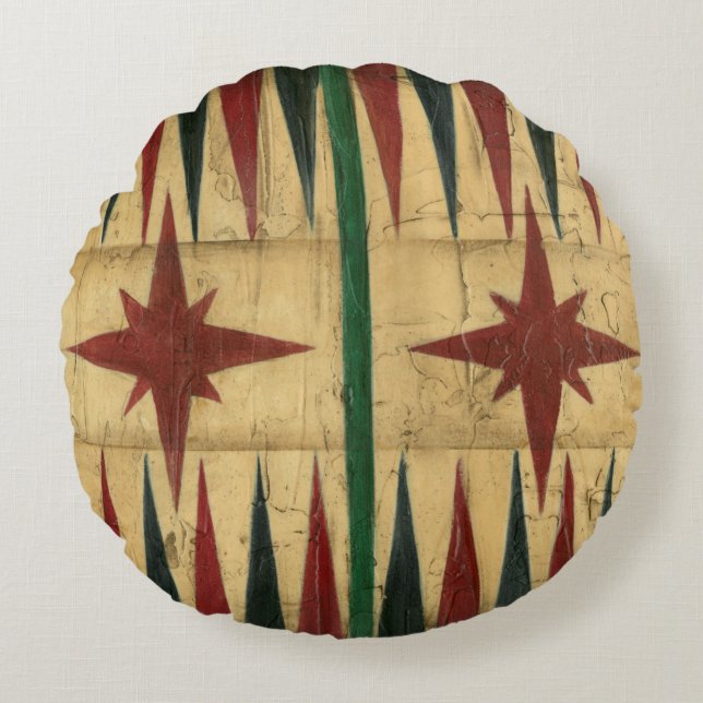 Coussins Ronds Antique Backgammon Game Board par Ethan Harper (Devant)