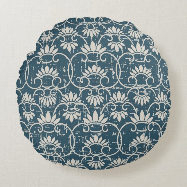 Coussins Ronds Antique florale de la Chine rétro (Devant)