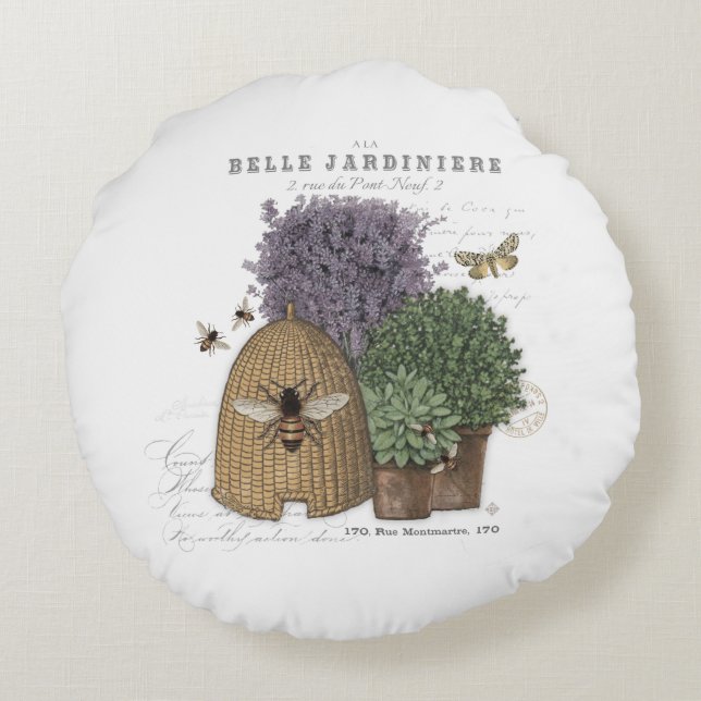 Coussins Ronds Appartement de ferme vintage moderne (Dos)