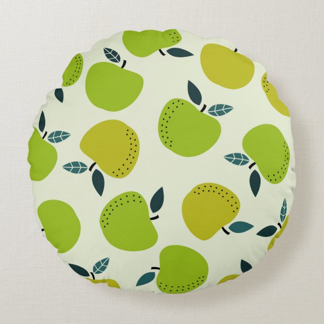 Coussins Ronds Apple seamless pattern. Fruit theme illustration.a (Devant)
