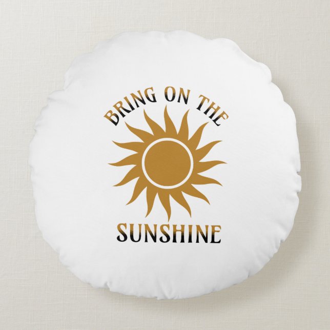 Coussins Ronds Apportez le Golden Sunshine (Devant)