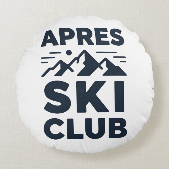Coussins Ronds Apres Ski Club Mountain Logo - Custom Mens Winter  (Devant)