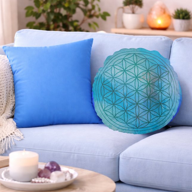 Coussins Ronds Aqua Flow – Couleur du Cœur (Créateur téléchargé)