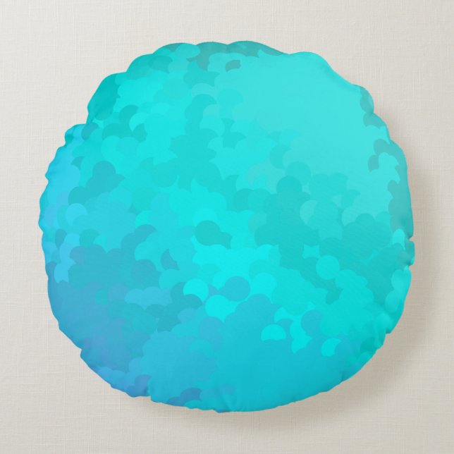Coussins Ronds Aqua Ombre (Devant)
