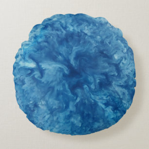 Coussins Ronds Aquarelle bleue