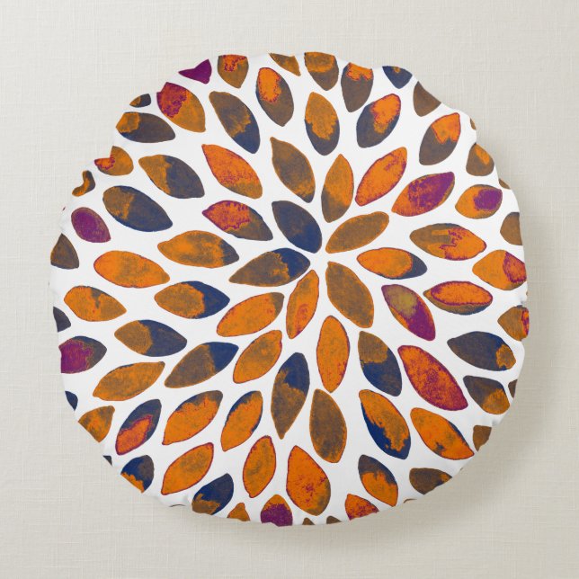 Coussins Ronds Aquarelle brosse traits - effet rouillé (Devant)