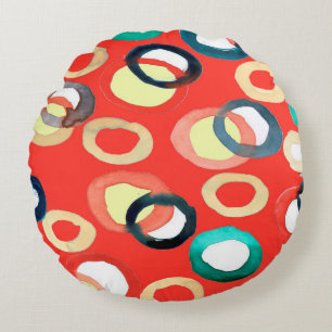 Coussins Ronds Aquarelle couleur aquarelle transparente motif