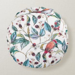 Coussins Ronds Aquarelle dessinée à la main motif sans couture av