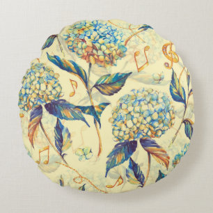 Coussins Ronds Aquarelle dessinée à la main motif sans couture av