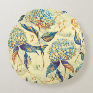 Coussins Ronds Aquarelle dessinée à la main motif sans couture av