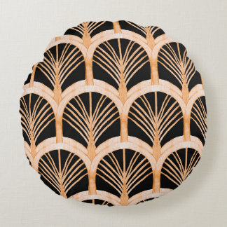 Coussins Ronds Aquarelle dessinée à la main sans couture motif av