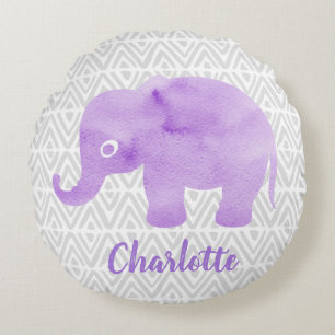 Coussins Ronds Aquarelle Elephant Shibori Primitive Chevron