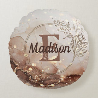 Coussins Ronds Aquarelle en marbre avec accents de Parties scinti