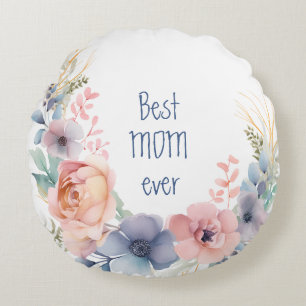 Coussins Ronds Aquarelle Florale Botanique Romantique