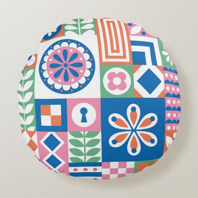 Coussins Ronds Aquarelle illustrée isolée de kiwi-fru vert (Devant)