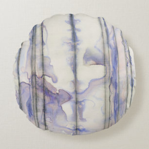 Coussins Ronds Aquarelle libre d'expression de violette