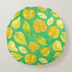 Coussins Ronds Aquarelle motif d'automne