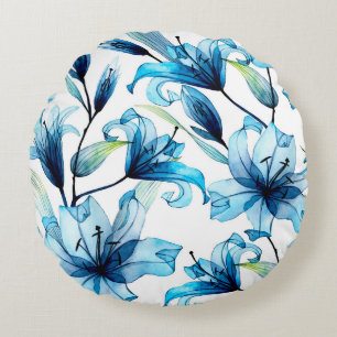 Coussins Ronds aquarelle motif transparent avec flotteur transpar