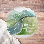 Coussins Ronds Aquarelle Nature Commençons la prochaine aventure<br><div class="desc">Aquarelle Nature Commençons la prochaine aventure</div>