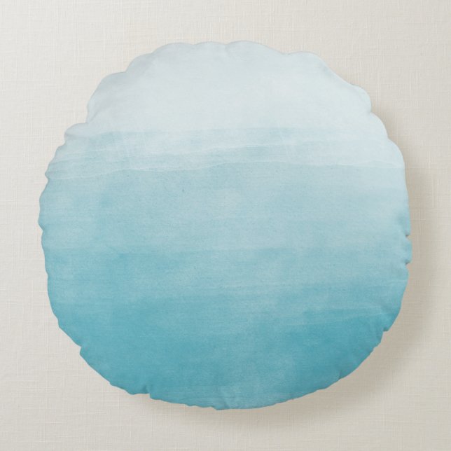 Coussins Ronds Aquarelle Ombre de bonheur d'Aqua (Devant)
