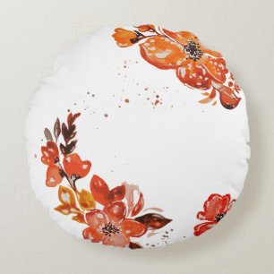 Coussins Ronds Aquarelle orange miroir compact