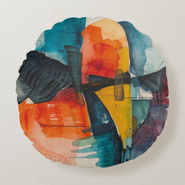 Coussins Ronds Aquarelle vintage (Devant)