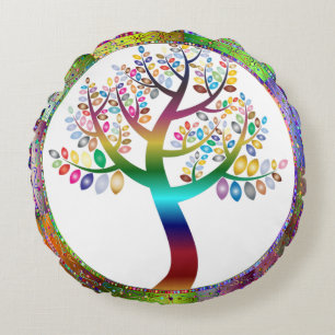 Coussins Ronds Arbre arc-en-ciel prismatique décoratif personnali