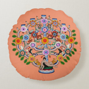 Coussins Ronds Arbre de la vie mexicain