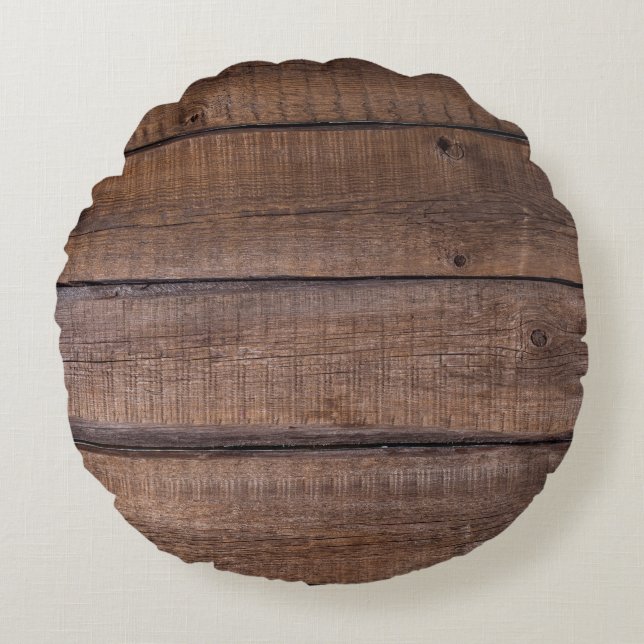Coussins Ronds Arbre planches arrière - plan rustique (Devant)