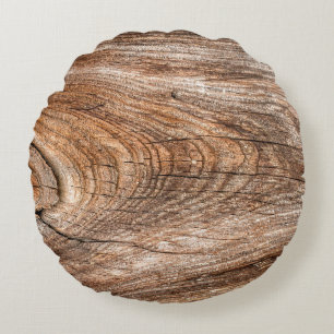 Coussins Ronds Arbre texture bois massif brut
