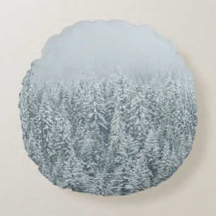 COUSSINS RONDS ARBRES COUVRANT LA NEIGE