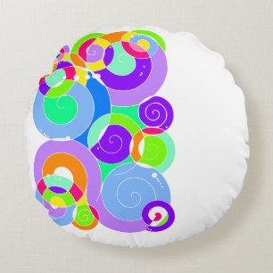 Coussins Ronds Arc en arc-en-ciel Arc en spirale abstraction viol