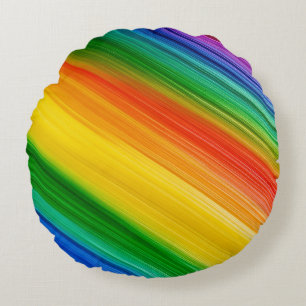 Coussins Ronds Arc-en-ciel vibrant de couleurs