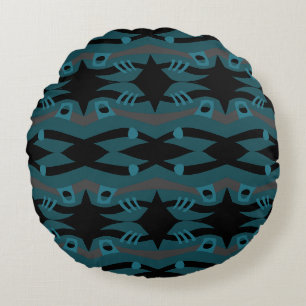 Coussins Ronds Arche Noé Noé Abstrait Gris Turquoise