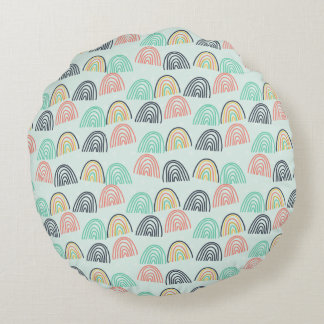 Coussins Ronds Arcs-en-ciel et licornes