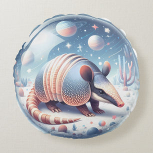 Coussins Ronds Armadillo avec fond cosmiqueArme