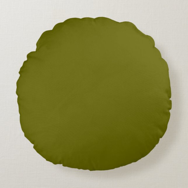 Coussins Ronds Armée Olive Vert couleur uni (Devant)
