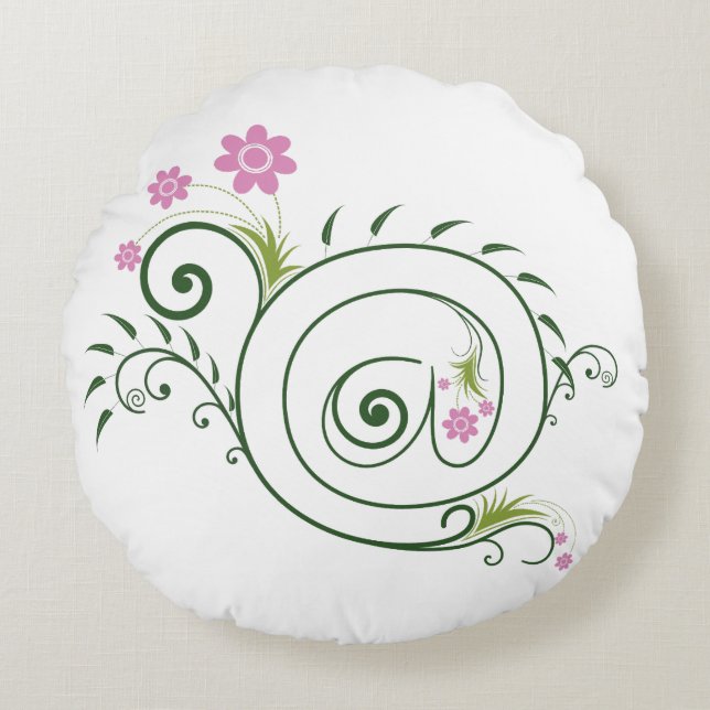 Coussins Ronds Arobase Florale Élégante (Devant)
