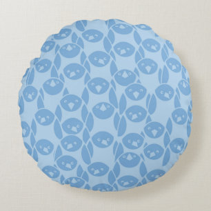 Coussins Ronds Arrière - plan bleu de motif de pingouins